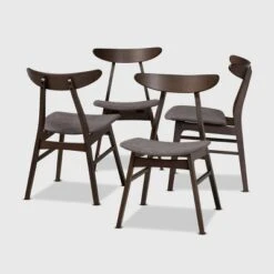 Set Of 4 Britte Fabric Upholstered Wood Dining Chairs - Baxton Studio -Home Furniture Shop-Baxton Studio GUEST 4f6f5b57 0f68 43c2 99ed df3a7cbae295