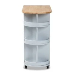Donnie Wood Kitchen Storage Cart Light Gray/Natural - Baxton Studio -Home Furniture Shop-Baxton Studio GUEST 4f919f28 54ff 4420 b517 c42e65036e42