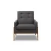 Perris Fabric Upholstered Walnut Wood Lounge Chair - Baxton Studio