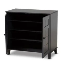 Shelf Wood Shoe Storage Cabinet Glidden Finished Dark Gray - Baxton Studio -Home Furniture Shop-Baxton Studio GUEST 50e9519f 8a1b 4fb8 b0ff 246bfc89aed4