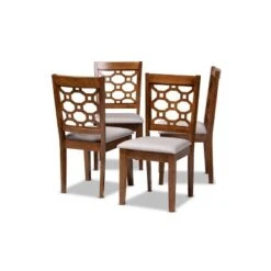 4pc Peter Fabric Upholstered And Wood Dining Chairs - Baxton Studio -Home Furniture Shop-Baxton Studio GUEST 512e9d32 cde2 4d8a aaf2 408cb1223bec