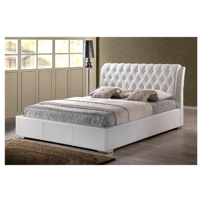 Bianca Modern Bed With Tufted Headboard - Baxton Studio 3 Bianca Modern Bed With Tufted Headboard - Baxton Studio