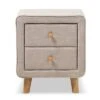 Jonesy Mid - Century Linen Upholstered 2 - Drawer Nightstand - Buff Beige - Baxton Studio -Home Furniture Shop-Baxton Studio GUEST 5167324f 790e 4a6c a508 b4fa4901ad9c