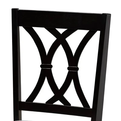 2pc Reneau Upholstered Wood Dining Chair Set - Baxton Studio 5 2pc Reneau Upholstered Wood Dining Chair Set - Baxton Studio - Image 3