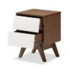 Hildon Mid - Century Modern Wood 2 - Drawer Storage Nightstand - White, "Walnut" Brown - Baxton Studio -Home Furniture Shop-Baxton Studio GUEST 548470ea f4f5 4f53 89db edb7a0f31fbe