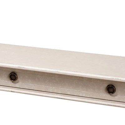 Ariella Whitewashed 1 Drawer Console Table White - Baxton Studio 6 Ariella Whitewashed 1 Drawer Console Table White - Baxton Studio - Image 4