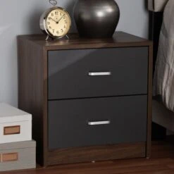 Hansel 2 Drawer And Finished Nightstand Brown/Gray - Baxton Studio 14 Hansel 2 Drawer And Finished Nightstand Brown/Gray - Baxton Studio -Home Furniture Shop-Baxton Studio GUEST 56c7999f 80e3 4612 8af7 59f3a1a2eb87