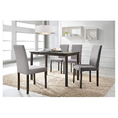 5pc Andrew Contemporary Dining Set Dark Brown/Gray - Baxton Studio 4 5pc Andrew Contemporary Dining Set Dark Brown/Gray - Baxton Studio - Image 2