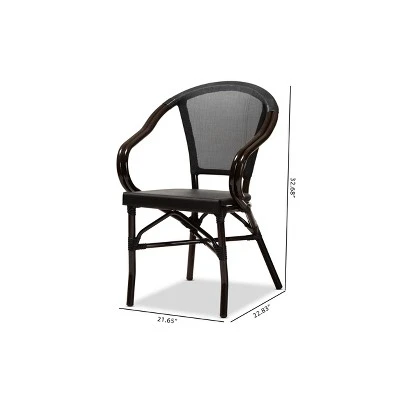 Set Of 2 Artus Indoor And Outdoor Stackable Bistro Dining Chairs - Baxton Studio 8 Set Of 2 Artus Indoor And Outdoor Stackable Bistro Dining Chairs - Baxton Studio - Image 6