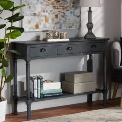 Garvey Wood 3 Drawer Entryway Console Table - Baxton Studio 17 Garvey Wood 3 Drawer Entryway Console Table - Baxton Studio -Home Furniture Shop-Baxton Studio GUEST 57d07689 c623 4974 a73e 0e9c6db78cf6