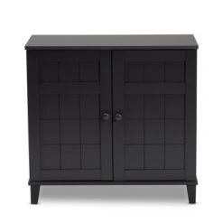 Shelf Wood Shoe Storage Cabinet Glidden Finished Dark Gray - Baxton Studio -Home Furniture Shop-Baxton Studio GUEST 58afff2e ddc6 4ce7 93c6 5782ee35bf16