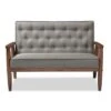 Sorrento Mid-Century Retro Modern Fabric Upholstered Wooden 2 Seater Loveseat Gray - Baxton Studio -Home Furniture Shop-Baxton Studio GUEST 5aec023b 3926 4808 a6ea 2dd8b1bad271