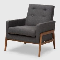 Perris Fabric Upholstered Walnut Wood Lounge Chair - Baxton Studio 20 Perris Fabric Upholstered Walnut Wood Lounge Chair - Baxton Studio -Home Furniture Shop-Baxton Studio GUEST 5b0d8c3e 543e 45bc 9855 7fa1ce8d7f70