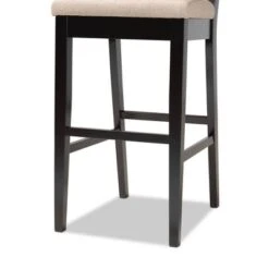 2pc Gideon Fabric Upholstered And Wood Barstool Set Sand/Dark Brown - Baxton Studio -Home Furniture Shop-Baxton Studio GUEST 5b1f07eb 51b1 4b4c ba90 c9dbcef4c433