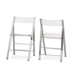 Set Of 2 Acrylic Foldable Chairs Clear - Baxton Studio