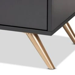 Kelson Wood 6 Drawer Dresser Dark Gray/Gold - Baxton Studio -Home Furniture Shop-Baxton Studio GUEST 5bbace65 da87 4854 add4 13bdcc825b27