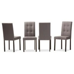 Baxton Studio Set Of 4 Andrew Modern And Contemporary Fabric Upholstered Grid-tufting Dining Chair -Home Furniture Shop-Baxton Studio GUEST 5c7d6327 90b4 443e b0fe dfd811a333d8