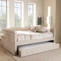 Alena Daybed With Trundle - Baxton Studio -Home Furniture Shop-Baxton Studio GUEST 5cb672f7 db5b 4f70 8a53 6d77e4d22e90