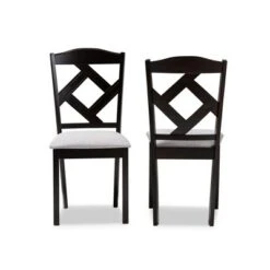 Set Of 2 Ruth Espresso Finished Dining Chair Gray/ Brown - Baxton Studio -Home Furniture Shop-Baxton Studio GUEST 5d22a1e0 8523 459b 9349 fccaadc03122