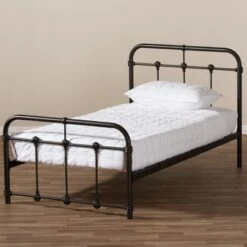 Twin Mandy Vintage Industrial Finished Metal Platform Bed Black - Baxton Studio 14 Twin Mandy Vintage Industrial Finished Metal Platform Bed Black - Baxton Studio -Home Furniture Shop-Baxton Studio GUEST 5d906548 bfff 41a7 bf59 842070a927ad