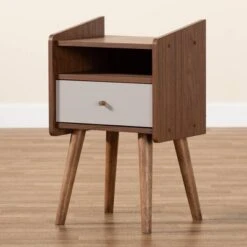 Elario Wood 1 Drawer Nightstand White/Walnut/Brown - Baxton Studio 16 Elario Wood 1 Drawer Nightstand White/Walnut/Brown - Baxton Studio -Home Furniture Shop-Baxton Studio GUEST 5dca72de 7cce 4d51 a761 b09f4a584084