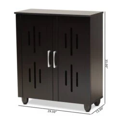Renley Espresso Wood 2 Door Shoe Storage Cabinet Brown - Baxton Studio -Home Furniture Shop-Baxton Studio GUEST 5dd6ae59 73aa 4845 8ea2 64f64eb494b2