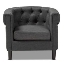 Bisset Chesterfield Chair Gray - Baxton Studio -Home Furniture Shop-Baxton Studio GUEST 5e21bd96 22f4 4bef 96e8 77a8428b0e2e