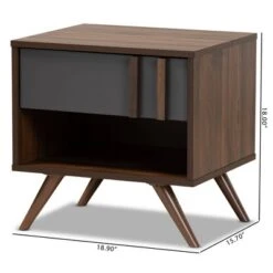 1 Drawer Naoki Two-Tone Wood Nightstand Gray/Walnut - Baxton Studio -Home Furniture Shop-Baxton Studio GUEST 5e3f61ea fbe0 4ffd 80ad 5cbdad439eaa