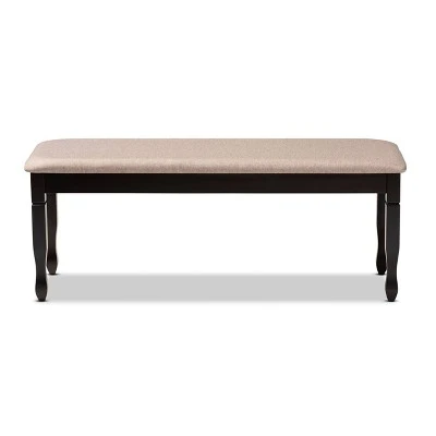 Corey Fabric Upholstered And Wood Dining Bench - Baxton Studio 3 Corey Fabric Upholstered And Wood Dining Bench - Baxton Studio