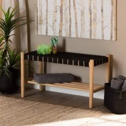 Cadmus Rustic Wood Bench Black/Oak Brown - Baxton Studio 14 Cadmus Rustic Wood Bench Black/Oak Brown - Baxton Studio -Home Furniture Shop-Baxton Studio GUEST 5f21d35b 2b64 4783 8121 de7beaf3a923