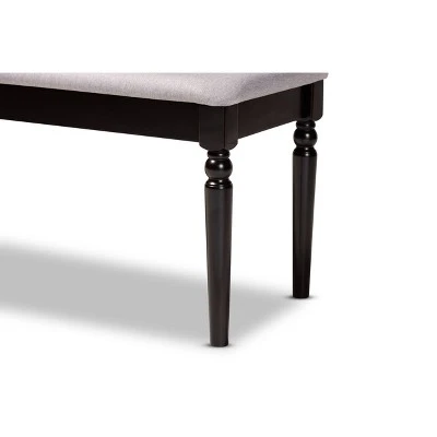 Giovanni Fabric Upholstered And Wood Dining Bench - Baxton Studio 5 Giovanni Fabric Upholstered And Wood Dining Bench - Baxton Studio - Image 3