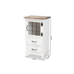 Faron Finished Wood 2 Drawer Storage Cabinet White/Oak Brown - Baxton Studio 17 Faron Finished Wood 2 Drawer Storage Cabinet White/Oak Brown - Baxton Studio -Home Furniture Shop-Baxton Studio GUEST 6074802f 027b 42c9 88b6 0a805cf302e0