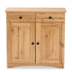 Lauren Wood 2 Door Buffet Kitchen Cabinet Oak Brown/Black - Baxton Studio -Home Furniture Shop-Baxton Studio GUEST 60d8f7dd e088 40f8 918b f7f5daad809a