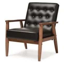 Sorrento Mid - Century Retro Modern Faux Leather Upholstered Wooden Lounge Chair - Baxton Studio 10 Sorrento Mid - Century Retro Modern Faux Leather Upholstered Wooden Lounge Chair - Baxton Studio -Home Furniture Shop-Baxton Studio GUEST 613cd8e7 15aa 4276 bfc6 85c4fa363632