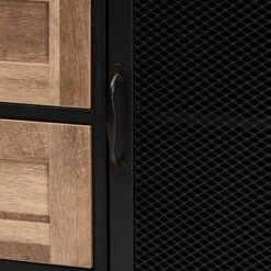 Connell Two-Tone Wood And Metal Sideboard Buffet Natural Brown/Black - Baxton Studio -Home Furniture Shop-Baxton Studio GUEST 61459928 03aa 4070 b404 060b80275cdd