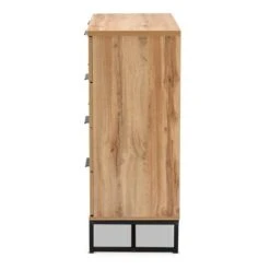 Reid Wood And Metal 4 Drawer Dresser Oak/Black - Baxton Studio 12 Reid Wood And Metal 4 Drawer Dresser Oak/Black - Baxton Studio -Home Furniture Shop-Baxton Studio GUEST 6264ea5a 5e54 4dc6 8101 379aa51ef6dc