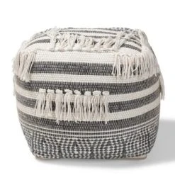 Kirby Handwoven Moroccan Inspired Pouf Ottoman Gray/Ivory - Baxton Studio 11 Kirby Handwoven Moroccan Inspired Pouf Ottoman Gray/Ivory - Baxton Studio -Home Furniture Shop-Baxton Studio GUEST 628b6679 4ebb 4a50 8a84 546ba104c823