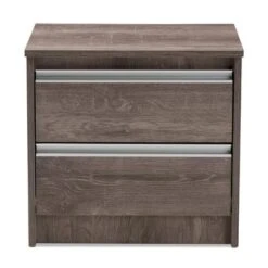 Gallia Modern And Contemporary Oak Finished 2 Drawer Nightstand Brown - Baxton Studio 11 Gallia Modern And Contemporary Oak Finished 2 Drawer Nightstand Brown - Baxton Studio -Home Furniture Shop-Baxton Studio GUEST 62b243da 47c7 4358 8279 c25481f68fb5
