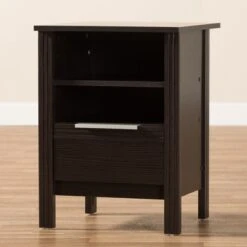 Hamish Modern And Contemporary Finished 1 Drawer Nightstand Dark Brown - Baxton Studio -Home Furniture Shop-Baxton Studio GUEST 637de1ae 0762 4e7e 87d3 7249b80d8545