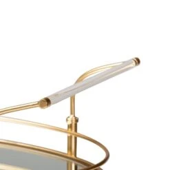 Nakano Metal And Glass 2 Tier Wine Cart Gold/Mirror - Baxton Studio -Home Furniture Shop-Baxton Studio GUEST 63998cfc d331 4ebf 9b08 ad3495fc190d