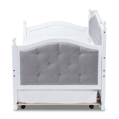 Twin Marlie Upholstered Daybed With Trundle Gray/White - Baxton Studio 3 Twin Marlie Upholstered Daybed With Trundle Gray/White - Baxton Studio