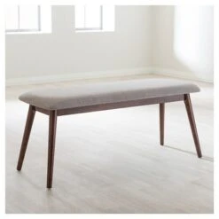Flora Mid-Century Modern Light Gray Fabric & Oak Medium Brown Finishing Wood Dining Bench - Baxton Studio 7 Flora Mid-Century Modern Light Gray Fabric & Oak Medium Brown Finishing Wood Dining Bench - Baxton Studio -Home Furniture Shop-Baxton Studio GUEST 644f7dd6 ddba 466f a47f c67c17be2adc