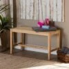 Danyl Wood Rattan Accent Bench Oak Brown - Baxton Studio -Home Furniture Shop-Baxton Studio GUEST 64e26b24 a839 46be 98e8 4e23c821ad4a