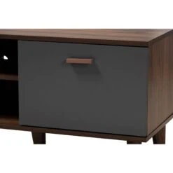 Moina Two-Tone Wood TV Stand For TVs Up To 70" Walnut/Gray - Baxton Studio -Home Furniture Shop-Baxton Studio GUEST 657576f5 3c38 4de8 8408 f7751542440a