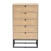 Amelia Wood Rattan 5 Drawer Storage Cabinet Natural Brown/Black - Baxton Studio -Home Furniture Shop-Baxton Studio GUEST 65b3c6ea 998e 4d84 b662 ccf406926a4c