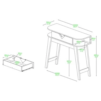Wales Wood 1 Drawer Console Table Light Brown - Baxton Studio 12 Wales Wood 1 Drawer Console Table Light Brown - Baxton Studio - Image 10