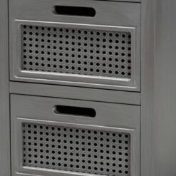 Sheldon Vintage Wood And Synthetic Rattan 3 Drawer Nightstand Gray - Baxton Studio -Home Furniture Shop-Baxton Studio GUEST 66f6ee83 3bfd 43fd a3e9 54eff162d98b