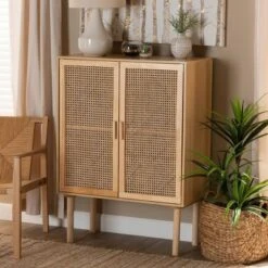 Maclean Rattan Wood 2 Door Storage Cabinet Natural/Brown - Baxton Studio 16 Maclean Rattan Wood 2 Door Storage Cabinet Natural/Brown - Baxton Studio -Home Furniture Shop-Baxton Studio GUEST 67649b5d 22c1 4bbc 8c5b b96e70fd1be0