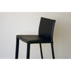 Set Of 2 Crawford Leather Counter Height Stools - Baxton Studio