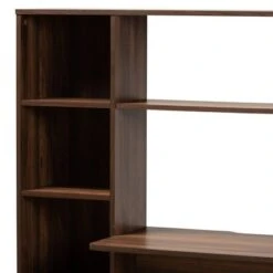 Ezra Wood Storage Computer Desk With Shelves Walnut - Baxton Studio -Home Furniture Shop-Baxton Studio GUEST 689cc118 a4cc 443f be99 36c684eb3632